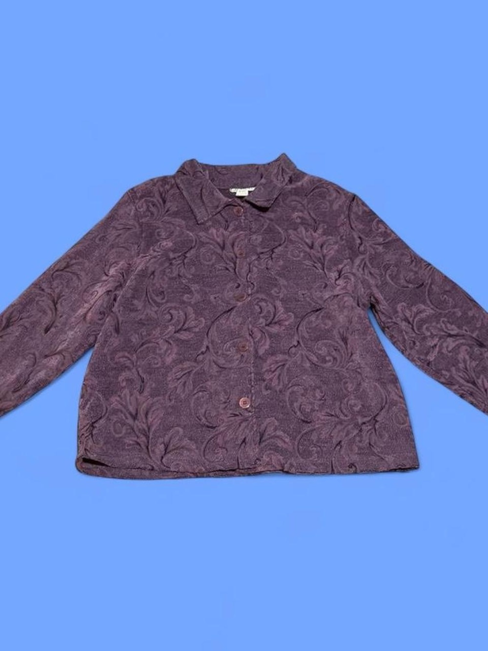 Purple Textured Button-Up Jacket - Picture 2 of 8